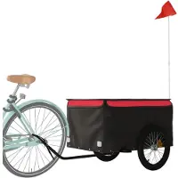 vidaXL Fahrradanhänger Schwarz und Grau 30 kg Eisen