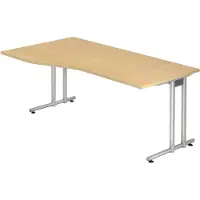 Hjh OFFICE PRO NANO 18 S - 180 x 100 Ahorn/Silber