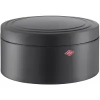 Wesco Keksdose "Classic Line - Gebäckdose", schwarz (graphit matt), H:12,4cm Ø:24cm, Stahlblech, Lebensmittelaufbewahrungsbehälter, Keksdose, Dose mit Deckel & Kunststoffring / schließt dicht, 4 L