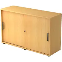Hjh OFFICE PRO BETA 1752S - Buche 2 OH Schiebetürenschrank Streifengriff Kunststoff