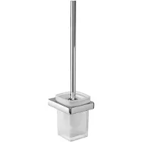 Emco trend Toilettenbürstengarnitur, Wandmodell, satiniertes Kristallglas, Bürstengriff, chrom, 021500100