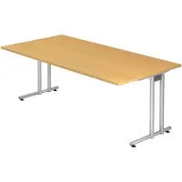 Hjh OFFICE PRO NANO 2E S - 200 x 100 Buche/Silber