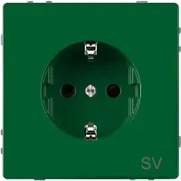 Merten MEG2300-6004 Schutzkontakt-Steckdose für Sonderstromkreise, erhöhter Berührungsschutz, Steckklemmen, grün, System System Design