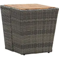 vidaXL 3-tlg. Bistro-Set Poly Rattan und Akazienholz Grau
