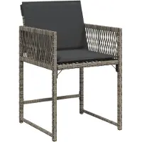 vidaXL 11-tlg. Garten-Essgruppe mit Kissen Grau Poly Rattan