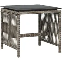 vidaXL 15-tlg. Garten-Essgruppe mit Kissen Grau Poly Rattan
