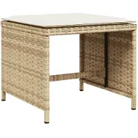 vidaXL 11-tlg. Garten-Essgruppe mit Kissen Beige Poly Rattan