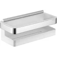 Keuco COLLECTION MOLL Duschablage mit Glasabzieher, verdeckte Befestigung, 12759010000, Farbe: verchromt / weiß