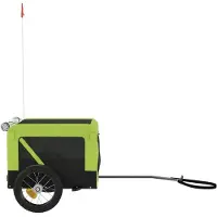 vidaXL Fahrradanhänger Hunde Grün und Schwarz Oxford-Gewebe & Eisen