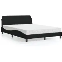vidaXL Bett mit Matratze "Dover" Schwarz 140x200 cm Stoff