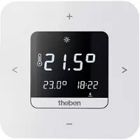 Theben 8120210 Digital-Uhrenthermostat, Wochenprogramm, Netzversion, App-Bedienung möglich, erhöhte Schaltleistung RAMSES 812 top3 16A