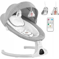 Huzaro Astrid 35 Grau | Elektrische Kinderwippe Babywippe Babyzubehör | Automatische Wippfunktion mit Zeiteinstellung: 8, 15 oder 30 Minuten