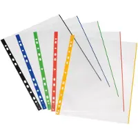 Herlitz Broschürenhülle, DIN A4, glasklar, farbiger Aussenrand 0,070 mm, aus PP-Folie