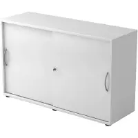 Hjh OFFICE PRO BETA 1752S - Weiß 2 OH Schiebetürenschrank Bogengriff Metall