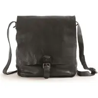 Harold's Leder Umhängetasche Schultertasche Submarine Messengerbag Upend Black schwarz