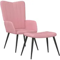 vidaXL Relaxsessel mit Hocker Rosa Samt