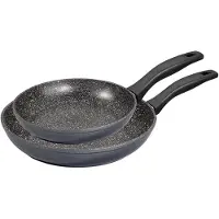 Stoneline Pan Set of 2 10640 Frying, Diameter 20/26 cm, Suitable for induction hob, Fixed handle, Anthracite