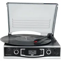 Soundmaster PL590SW, Automatisch, Schwarz, 33,45,78 RPM, DAB+, FM, UKW, USB Typ-A, 3,5 mm