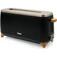Princess 142361, 2 Scheibe(n), Schwarz, Silber, Holz, Metall, Tasten, Drehregler, 1000 W, 230 V