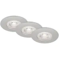 Briloner LED Einbauleuchten 3er Set Deckenlampen je 5 W 3000K IP44 Ø9cm chrom