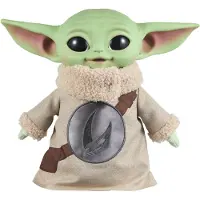 Star Wars The Mandalorian & Grogu, Grogu-Figur aus dem Film mit Logo-Design, Kopf aus Vinyl und weichem Plüschkörper, Figur, 3 Jahr(e)