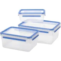 EMSA Clip & Close 3Er Set Frischhaltedosen, 1,0 / 2,3 / 3,7 L, 508567