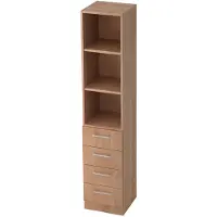 Hjh OFFICE PRO SIGNA G 7600 RE - Nussbaum 5 OH Schrank mit 4 Schüben Relinggriff Kunststoff