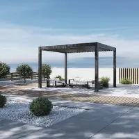 Gutroof Pergola "Deluxe Pro" 3x4m: Elektrisch, Motorisiert, Aluminium, LED | Anthrazit -