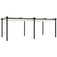 vidaXL Gartenpavillon mit Ausziehbarem Dach Creme 3x6 m Aluminium
