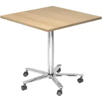 Hjh OFFICE PRO BISTRO 88Q C - System Konferenztisch 80 x 80 Chrom Eiche