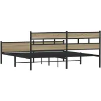 vidaXL Metallbett ohne Matratze Sonoma-Eiche 180x200 cm