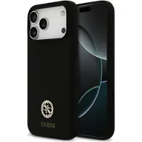GUESS - Silicone Logo Strass 4G MagSafe (GUHMP17XM4DGPK) - iPhone 17 Pro Max - Black