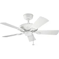 Kichler Deckenventilator Kevlar 42 IP44, weiß, Ø 107 cm, weiß / opal, für Wohn- / Esszimmer, Kunststoff