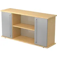 Hjh OFFICE PRO KAPA SB | Sideboard | mit Türen - Ahorn/Silber Sideboard Relinggriff Kunststoff