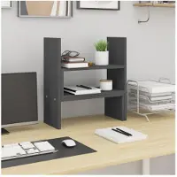 vidaXL Monitorständer Grau (39-72)x17x43 cm Massivholz Kiefer