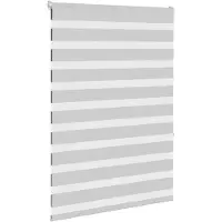 vidaXL Doppelrollo Hellgrau 110x150 cm Stoffbreite 105,9 cm Polyester