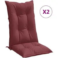 vidaXL Hochlehner-Auflagen 2 Stk. Melange Weinrot 120x50x7 cm Stoff