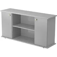 Hjh OFFICE PRO KAPA SB | Sideboard | mit Türen - Grau/Silber mit Knauf Sideboard