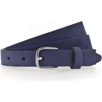 Tamaris Ledergürtel "Cornelia Silver", Damen, Gr. 75, blau, Rindsleder, unifarben, Gürtel Ledergürtel, weiches Veloursleder