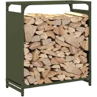 vidaXL Brennholzregal Olivgrün 60x28x65 cm Kaltgewalzter Stahl