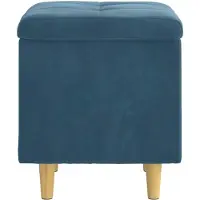 vidaXL Ottoman mit Stauraum Blau 40 x 40 x 45 cm Samt