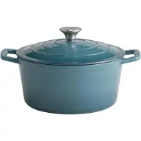 Assheuer & Pott APS 88313 Kochtopf mit Deckel 5 STARS, Schmortopf Gusseisen, induktionsgeeignet, ofenfest, inkl. Deckelhalter, Ø 25 cm, 4 Liter, türkis