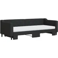 vidaXL Tagesbett Ausziehbar mit Matratzen Schwarz 80x200 cm Stoff