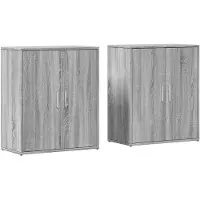 vidaXL Sideboards 2 Stk. Grau Sonoma-Eiche 60x31x70 cm Holzwerkstoff