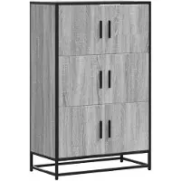 vidaXL Highboard Grau Sonoma 68x35x106,5 cm Holzwerkstoff und Metall