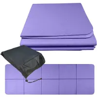 Relaxdays Yogamatte, 6 mm dick, 61x183 cm, faltbar, mit Tasche, rutschfest, Sportmatte Yoga, Pilates, Fitness, Farbwahl