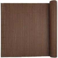 vidaXL Gartenzaun Doppelseitig Braun 1,8x5 m PVC