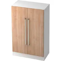 Hjh OFFICE PRO SIGNA G 7550 CE - 3 OH Weiß/Nussbaum Schrank Chromgriff Metall