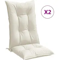 vidaXL Hochlehner-Auflagen 2 Stk. Melange Creme 120x50x7 cm Stoff