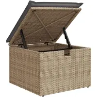 vidaXL 8-tlg. Garten-Sofagarnitur mit Kissen Beige Poly Rattan